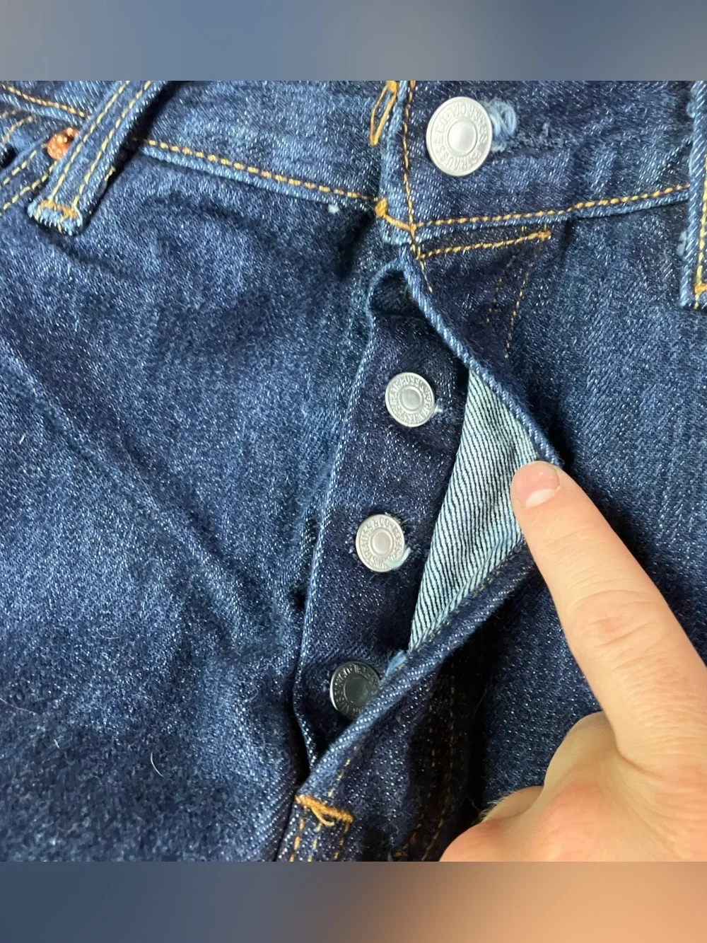 (Lot of 2) Levi's 501 Straight Leg Jeans Men’s Size 32x43 Blue Denim Light Dark.